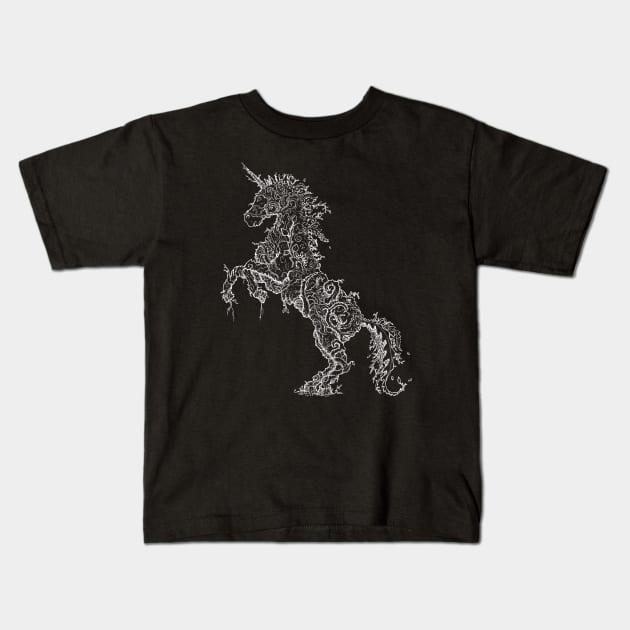 Nature Spirit Unicorn (Unithorn) (white) Kids T-Shirt by SamDeaconArt